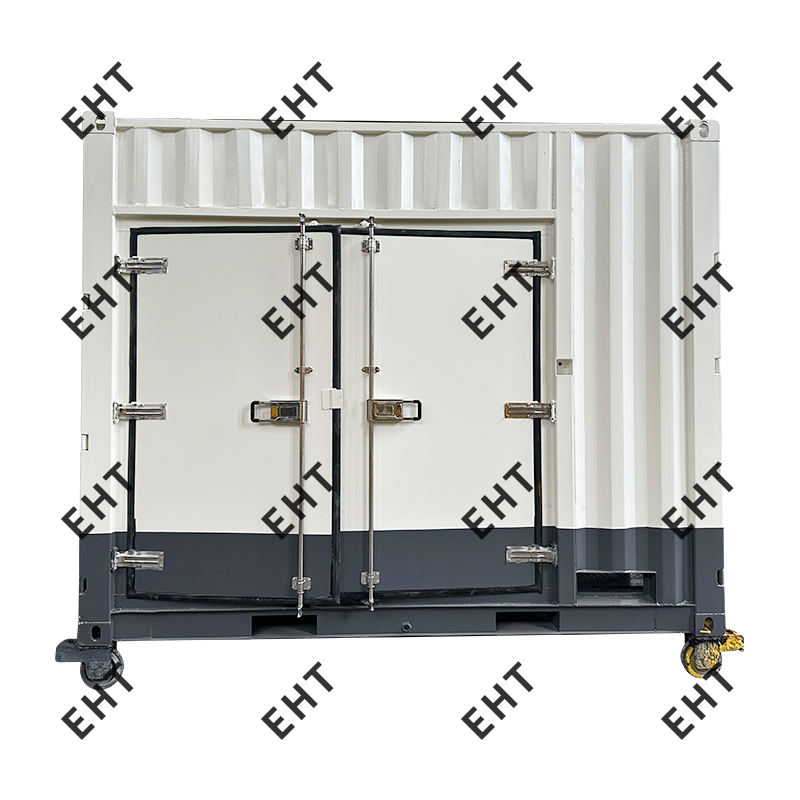 Custom 12-ft air compressor enclosure with oil-water collection system